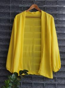 Women's Kimono Blouse Cardigan Kimono Dune Beach Cover-Up New Year Red And Yellow - 黃色 - 查看 1