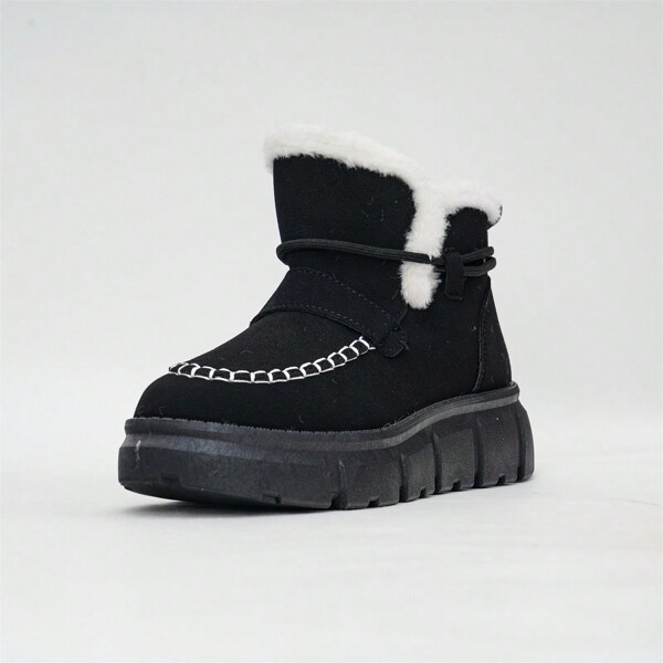 New Thickened Plush Lining Fashion Thick-Sole Versatile Women Snow Boots, Casual Outdoor Sports Ankle Boots For Winter