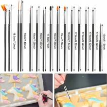 15pcs Cake Decorating DIY Brush Set, Baking Decorating Tools Suitable For Candy, Cookies, Chocolate, Frosting, Cake Decorations - Multicolor - View 2