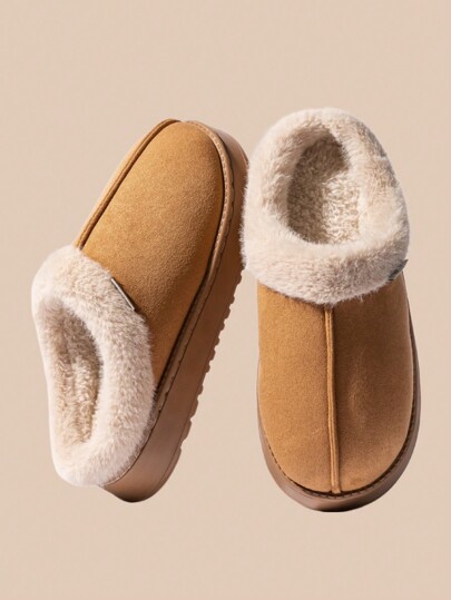 Pantuflas suaves y cómodas para hombre para otoño/invierno, pantuflas deslizantes gruesas y esponjosas antideslizantes para interiores, zapatos cálidos para el hogar para hombres y mujeres