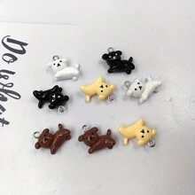 10 mặt dây chuyền nhựa hình chú chó hoạt hình dễ thương - Trang trí động vật, thích hợp để làm móc khóa và đồ trang sức tự làm, màu sắc ngẫu nhiên - Nhiều màu - Xem 6