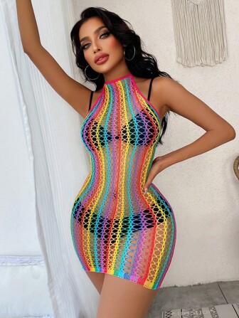 1 pieza Lencería sexy talla grande Vestido rojo ajustado sin ropa interior Ropa de dormir Transparente sin cubrir para el Día de San Valentín y Navidad