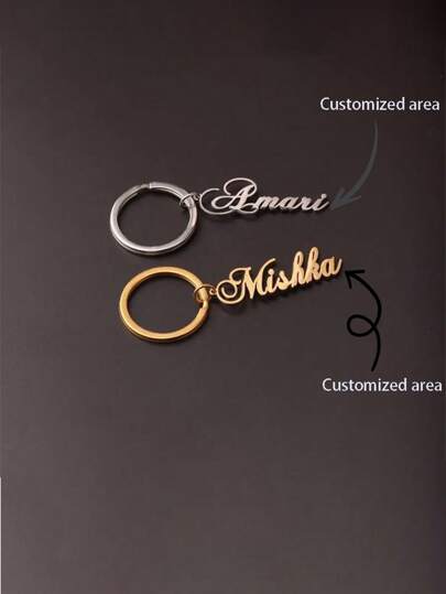 1 Personalized Stainless Steel Keychain, Customized Name Keychain With Rectangular Pendant, Casual Style, With Custom Carving, Suitable For Valentine's Day, Father's Day, Mother's Day, And Unique Gifts For Men And Women,Durable,Colorful,Cute,Adorable,Funny,Kawaii,Y2K,Stylish,Unisex,Casual,Custom,Personalized,Unique,Customized,Ideal Gifts For Him,Ideal Gifts For Her,Her,Boyfriend,Girlfriend,Family,Friends,Delicate Romance, Utilitarian Chic