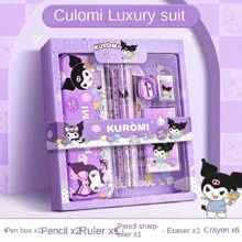 Sanrio Sanrio Black Cat Deluxe 12pcs Stationery Set - Includes Pencil Case, Pencils, Crayons, Eraser And Ruler, Suitable For School Supplies, Teen Awards And Gifts,Back To School