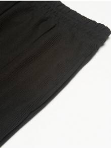 休闲装春季，华夫格面料男士两件套服装，休闲圆领长袖 T 恤，套头 T 恤和抽绳运动裤慢跑套装，春季，秋季，男士服装，秋季服装 - 黑色 - 查看 6