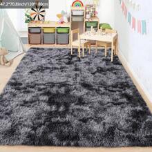 Black Carpet Super Soft Fluffy 9x12 Feet Rug For Bedroom, Fluffy Area Rug For Living Room Floor Rug, Fluffy And Comfortable Rug For Bedroom Room Decoration Dormitory Rug, Suitable For Living Room, Bedroom, Dining Room - Tie-dyed Dark Grey - 查看 7