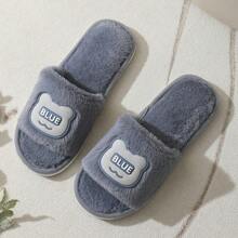 2024 New Cute Indoor Leisure Comfortable Cartoon Fluffy Anti-Slip Slip-On Slippers, Suitable For All Seasons