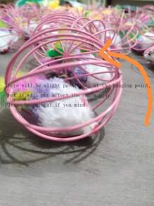 1 a 6 piezas Juguetes para gatos de ratones de peluche rellenos de plumas de colores alegres, con pintura ligeramente descascarada en el punto de sujeción pero que no afecta el juego del gato