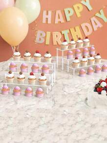 Acrylic Multi-Layer Cake Stand, Transparent Display Rack, Dessert Tiered Cupcake Stand, Wedding Party Snack Tower Back To School