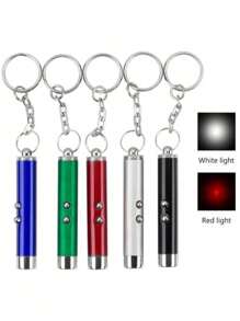 1pc/2pcs/5pcs Random Mini Portable Laser Pointer Cat Toy, Pet Training Interactive Toy, Aluminum Alloy Laser Pointer Wand With White LED + Infrared, Pet Cat Teaser Laser Pen