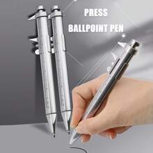 2pcs Multifunctional Creative Pointer Caliper Ballpoint Pen, 0-100mm Ballpoint Pen For Stationery Measurement