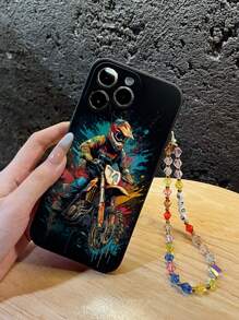 Apple Rugged Edge TPU Phone Case With Chain Strap Compatible With Iphone 14 Pro Max, IPhone 13, IPhone 11, IPhone XR, IPhone 7/8, Galaxy A03s, A03 Core, A04, A12, A13, A14, A21s, A22, A23, A24, A32, A33, A34, A51, A52, A53, A54, A71, A72, A73, S20 FE, S21, S22, Redmi 9, 9A, 10A, 10C, Redmi Note 9, 10, 11, 12, 12C, Cartoon Printed Shockproof Phone Cover - Multicolor - View 4