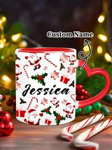 1个个性化圣诞老人马克杯，定制舒适节日马克杯，定制礼品马克杯，圣诞老人马克杯，热巧克力马克杯，节日季，节日日历