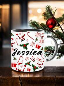 1个个性化圣诞老人马克杯，定制舒适节日马克杯，定制礼品马克杯，圣诞老人马克杯，热巧克力马克杯，节日季，节日日历
