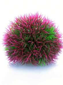 1 个水族箱装饰草球 - PVC 莲花草植物簇，用于鱼缸造景 - 耐用人工水生植物装饰 - 防褪色人工植物装饰