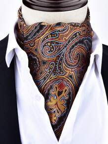 1pc Floral Print Casual Light Business Polyester Scarf, All Season Men Necktie