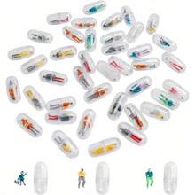 20/40pcs Random Transparent Capsules, 3D Unique Cute Interesting Figure Statue Set, Mini Character Figurines, Micro Landscape People Models, Perfect Props For Miniature Scenes, Unique Wedding Decor Gifts - Multicolor - View 5