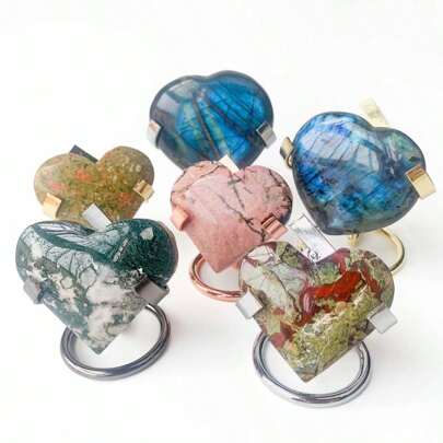 1pc Vintage Metal Crystal Display Stand With Heart-Shaped Base, Crystal Ball Ring Holder, Elegant Home/Office Decor Accessory, Rustic Gift Idea,Home Decor ,Room Decor Gifts Birthday Graduation Back To School School Supplies