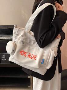 Embroidered Custom Versatile Tote Bag, Women's Personalized Handbag, Oxford Solid Color Large Capacity Crossbody Bag, American Retro Large Capacity Women's Crossbody Bag, Men's And Women's Commuting Handbag, Shoulder Bag, College Student Leisure Bag Bags Ladies