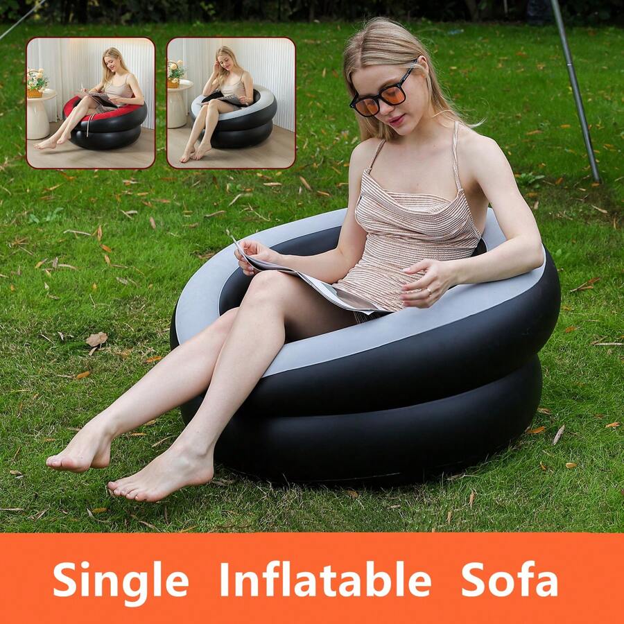 Adult Inflatable Chair, Inflatable Lounge Chair, Inflatable Bean Bag Chair, Foldable Portable Living Room Inflatable Chair - Multicolor - View 1
