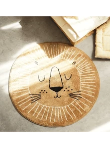 1 pièce Tapis de zone en fausse laine douce en forme de lion, sans danger pour la peau, article très vendu au Moyen-Orient, tapis décoratif, cadeau pour le Nouvel An