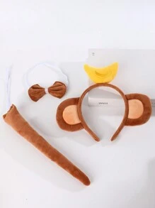 Set de 3 bentițe cu desene animate, include urechi de iepure, pisică și tigru, papion și coadă - Multicolor - Vizualizare 33