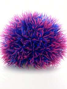 1 个水族箱装饰草球 - PVC 莲花草植物簇，用于鱼缸造景 - 耐用人工水生植物装饰 - 防褪色人工植物装饰