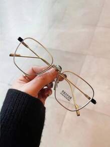 1 Pair Metal Frame Unisex Glasses, On