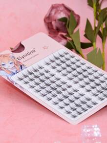 Elynique 100 Pcs C Curl Natural Cat Eyelashes DIY Lash Clusters Spread False Eyelashes- DIY Eyelash Extension Anime Lashes, Individual False Lash Clusters With 0.05mm Ultra-Thin Invisible Lash Band