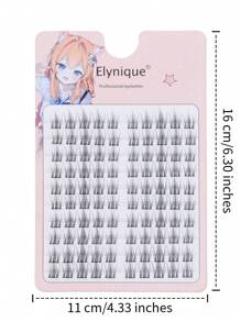 Elynique 100 Pcs C Curl Natural Cat Eyelashes DIY Lash Clusters Spread False Eyelashes- DIY Eyelash Extension Anime Lashes, Individual False Lash Clusters With 0.05mm Ultra-Thin Invisible Lash Band