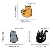 1 件/3 件可爱猫咪珐琅合金胸针，特殊设计翻领别针，送给朋友的贴心礼物，迷人的锌合金卡通猫咪胸针，适合所有季节情人节礼服配饰别针，用于衣服包包饰品学校办公室配饰衬衫夹克珠宝圣诞节万圣节衣服别针有趣的教师礼物 - 彩色 - 查看 7
