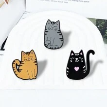 1 件/3 件可爱猫咪珐琅合金胸针，特殊设计翻领别针，送给朋友的贴心礼物，迷人的锌合金卡通猫咪胸针，适合所有季节情人节礼服配饰别针，用于衣服包包饰品学校办公室配饰衬衫夹克珠宝圣诞节万圣节衣服别针有趣的教师礼物 - 彩色 - 查看 5