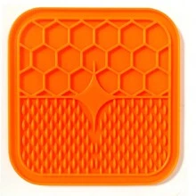 1 pieza Estera de lengüeta de silicona con diseño de animal, tazón de comida para mascotas con ventosa que evita el atragantamiento y alimenta lentamente - Multicolor - Ver 4