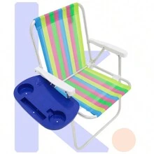 Mesa Portátil Para Cadeira de Praia Porta Copos Celulares Chaves E Pequenos Objetos