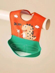 Waterproof Silicone Baby Bib Soft Food Catching Pocket Feeding Apron For Infant Toddler Baby Weaning Mealtime - Cute Dragon - View 2