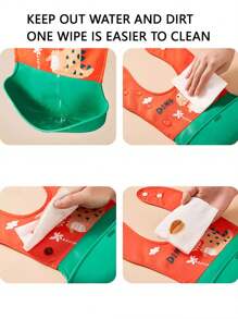 Waterproof Silicone Baby Bib Soft Food Catching Pocket Feeding Apron For Infant Toddler Baby Weaning Mealtime - Cute Dragon - View 6