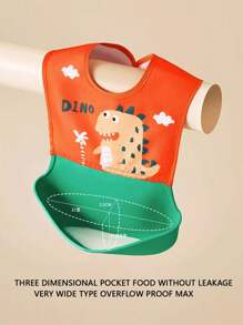 Waterproof Silicone Baby Bib Soft Food Catching Pocket Feeding Apron For Infant Toddler Baby Weaning Mealtime - Cute Dragon - View 7
