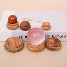 1 Stück vintage einfacher Holzsockel für Kristallkugel - modischer Heimdekoration Glaskugel Kristallkugel Ständer, Heimdekoration, Raumdekoration