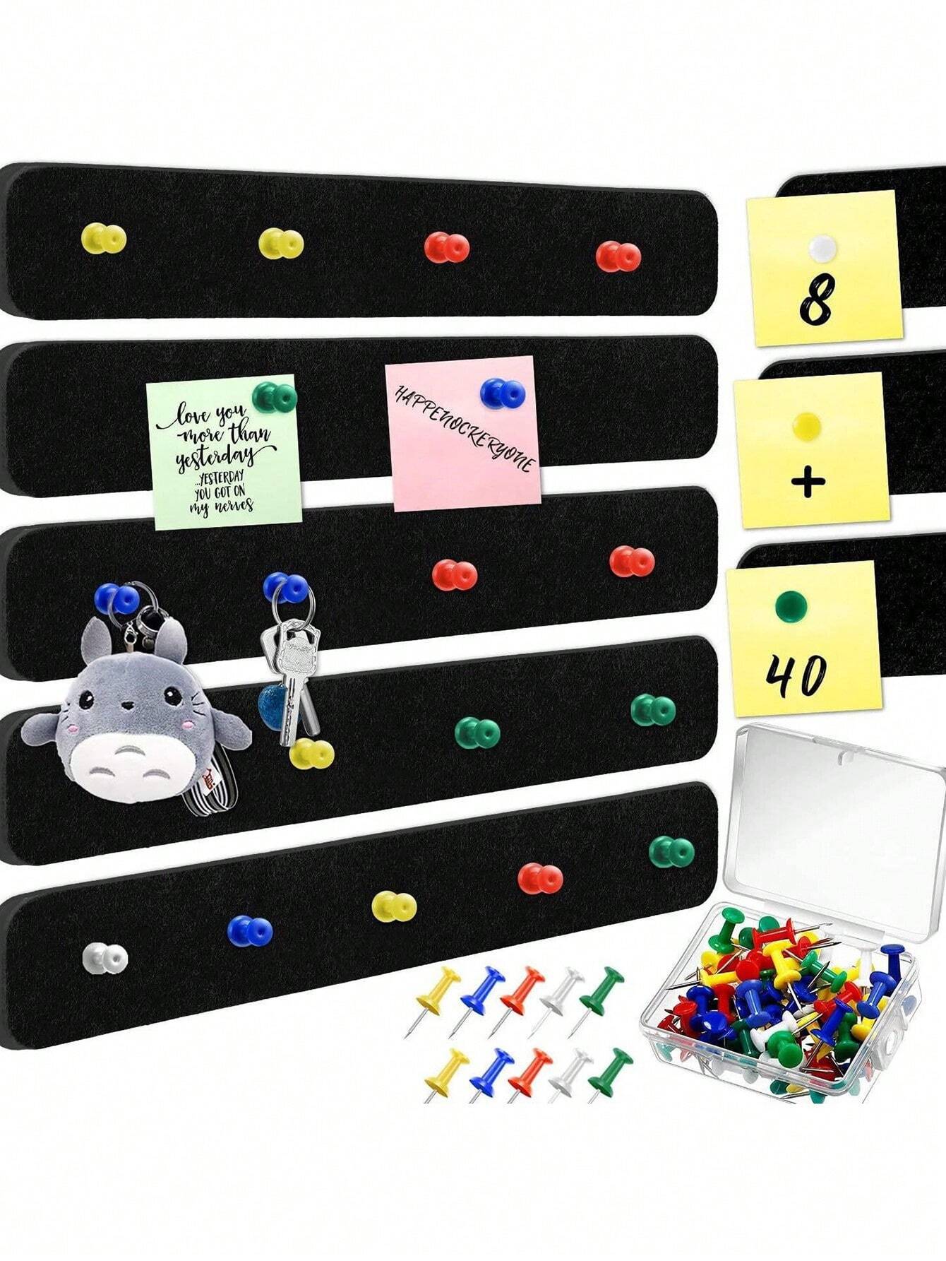 Lavagna In Sughero E Feltro - 8 Strisce Con Puntine Per Foto E Appunti, Casa E Ufficio - Foto 3