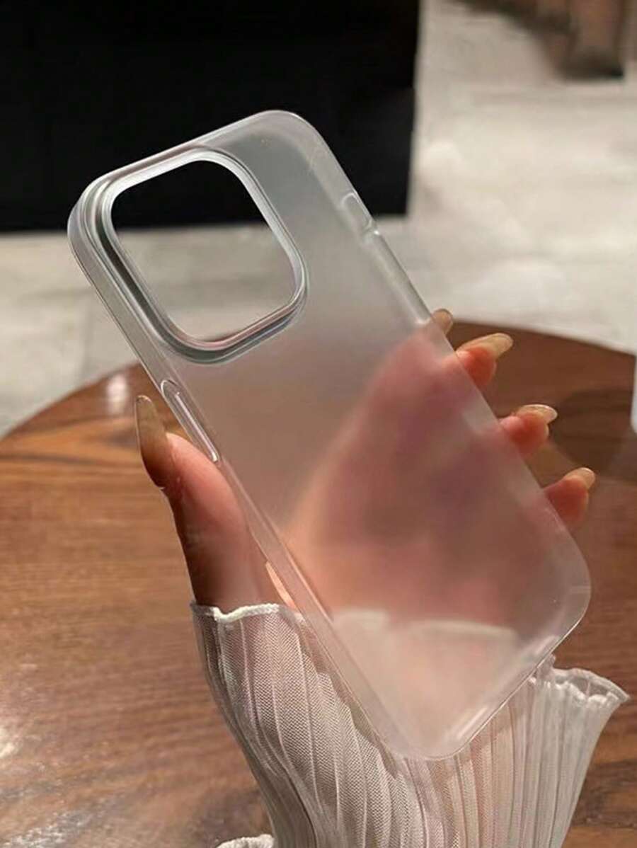 1pc Matte Texture Phone Case Compatible With IPhone 16/15/14 Pro Max/13/12 Pro/11, Minimalist Design With Large Openings Protective Cover Waterproof Shockproof Anti-Fall Scratch Resistant - White - View 1