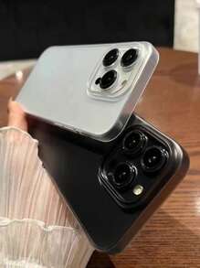 1pc Matte Texture Phone Case Compatible With IPhone 16/15/14 Pro Max/13/12 Pro/11, Minimalist Design With Large Openings Protective Cover Waterproof Shockproof Anti-Fall Scratch Resistant - White - View 5
