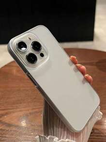 1pc Matte Texture Phone Case Compatible With IPhone 16/15/14 Pro Max/13/12 Pro/11, Minimalist Design With Large Openings Protective Cover Waterproof Shockproof Anti-Fall Scratch Resistant - White - View 2
