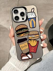 1 pieza Funda protectora para teléfono con forma de hamburguesa de moda, compatible con iPhone11/12/13/14/15/16/16PRO/16PROMAX, Serie GalaxyA05/A15/A25/A35/A53/A54/A55/S23/S24ULTRA