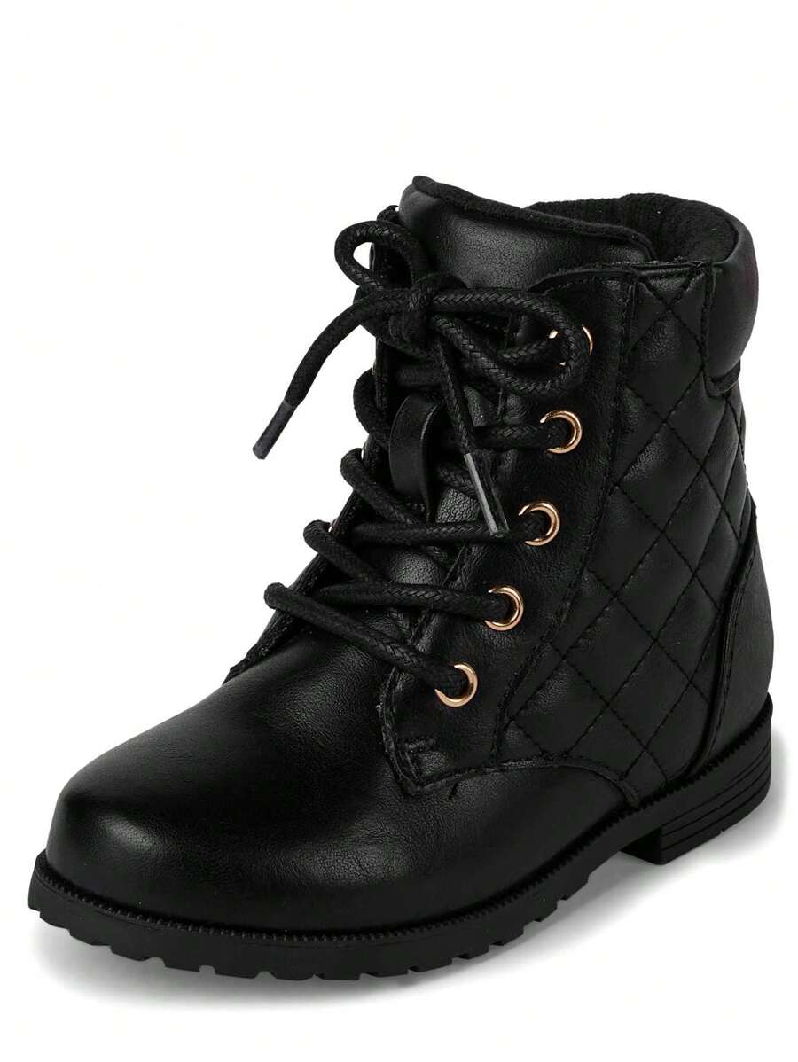 The Children's PLACE Toddler Girls Quilted Booties Black - 黑色 - 查看 1