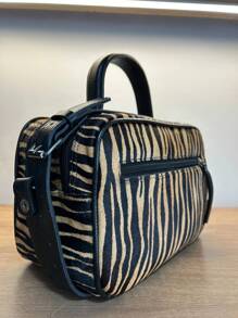 Bolsa feminina de couro legítimo animal print