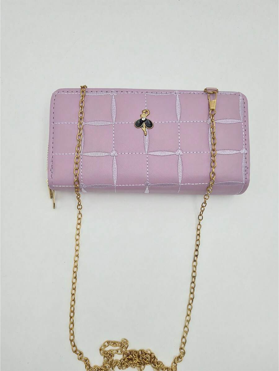 Cartera de mujer para colgar con cadena. - Morado - Ver 1