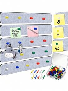 Set de 5 piezas de Tablero de mensajes de fieltro de 33*5cm, tablero de notas de oficina de fieltro, adhesivo para pared, tablero de exhibición - Multicolor - Ver 9