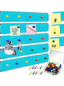 Set de 5 piezas de Tablero de mensajes de fieltro de 33*5cm, tablero de notas de oficina de fieltro, adhesivo para pared, tablero de exhibición - Multicolor - Ver 11