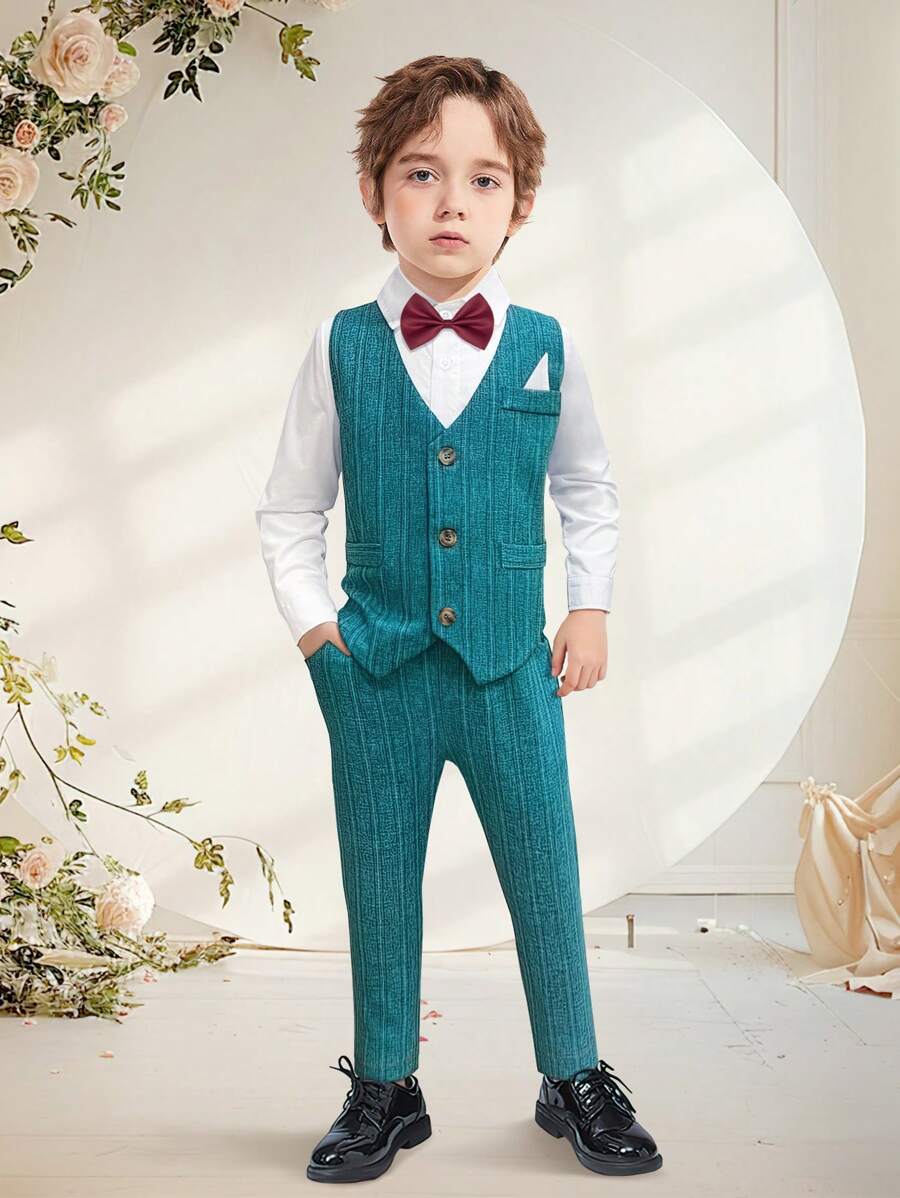 Jungen Anzug 4-teilig - Tuxedo Set Für Hochzeit & Feiern
