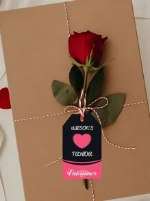 Etichete de cadou personalizate de Ziua Îndrăgostiților, 9/18/36 buc. Etichete de inimă de Ziua Îndrăgostiților Fericiți, Etichete de cadou personalizate din hârtie pentru împachetare cadou, pungă cadou, Favor de petrecere de Ziua Îndrăgostiților